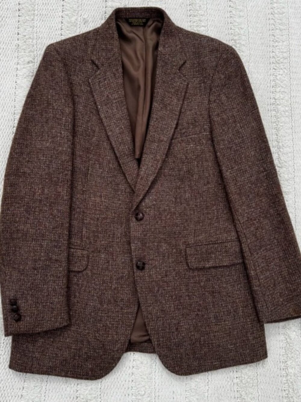 Harris Tweed Blazer Men's 44R Brown Anderson-Little Wool Sport Coat Blazer USA